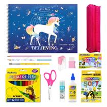 Kit Escolar Menina Menino Caderno Cartografia Top 13 Itens Kit Escolar Menina Menino Caderno Cartografia Top 13 Itens