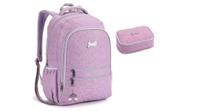 Kit Escolar Meninas Arco íris LL Mochila Costas + Estojo Box