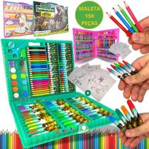 Kit Escolar Menino Maleta Grande Pintura 150 Pçs Dinossauro Premium Kit Escolar Menino Maleta Grande Pintura 150 Pçs Dinossauro Premium