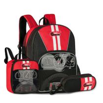 Kit Escolar Meninos Mochila com Lancheira e Estojo Carros Kit Escolar Meninos Mochila com Lancheira e Estojo Carros
