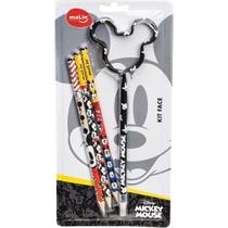 Kit Escolar Mickey - 3 Lápis Pretos + 1 Caneta Personalizada