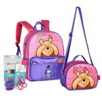 Kit Escolar Mini Mochila De Costas Ursinho Pooh Lancheira Térmica Disney Kit Escolar Mini Mochila De Costas Ursinho Pooh Lancheira Térmica Disney