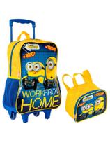 Kit Escolar Minions Mochila Rodas + Lancheira Térmica Gamer