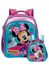 Kit Escolar Minnie Lilás Brilho Mochila Costas G Lancheira