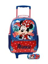 Kit Escolar Minnie Mochila Rodas G+Lancheira+Estojo Triplo
