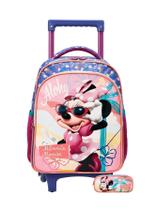 Kit Escolar Minnie Mouse Mochila Com Rodas P + Estojo Triplo