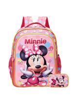Kit Escolar Minnie Mouse Mochila De Costas + Estojo Box