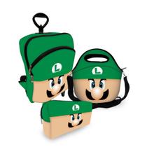 Kit Escolar Mochila C/ Carinho + Lancheira + Estojo - Luigi