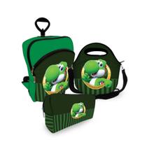 Kit Escolar Mochila C/ Carinho + Lancheira + Estojo - Yoshi