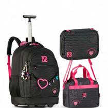 Kit Escolar Mochila Carrinho + Estojo + Lancheira Rebecca Bonbon - Clio Style