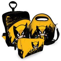 Kit Escolar Mochila com Carrinho + Lancheira + Estojo - Herói Wolver