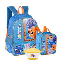 Kit Escolar Mochila Com Lancheira Térmica E Bowl Com Colher De Silicone Infantil Para Introdução Alimentar Das Crianças Kit Escolar Mochila Com Lancheira Térmica E Bowl Com Colher De Silicone Infantil Para Introdução Alimentar Das Crianças