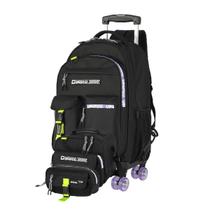 Kit Escolar Mochila Com Rodas Dupla de Skate + Estojo Lancheira + Térmica Com Alça