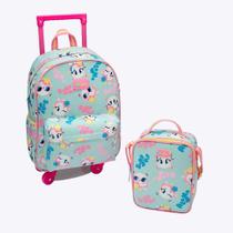 Kit Escolar Mochila com Rodinhas e Lancheira Térmica Unicórnio Aloha Puket 050403768