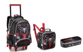 Kit Escolar Mochila Com Rodinhas Meninos Spider Aranha 2023