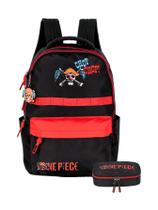 Kit Escolar Mochila Costas+Estojo Box One Piece - Vermelho