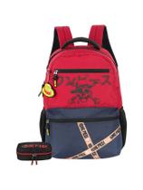 Kit Escolar Mochila Costas + Estojo Box One Piece - Vermelho