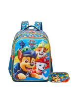 Kit Escolar Mochila Costas+Estojo Duplo Patrulha Canina