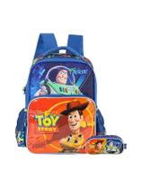 Kit Escolar Mochila Costas+Estojo Toy Story Buzz - Laranja