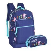 Kit Escolar Mochila de Costas Divertidamente com Estojo Box Original Colorida Kit Escolar Mochila de Costas Divertidamente com Estojo Box Original Colorida