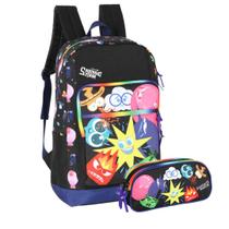 Kit Escolar Mochila de Costas Divertidamente com Estojo Box Original Colorida