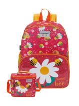 Kit Escolar Mochila De Costas + Lancheira Abelinha Flor