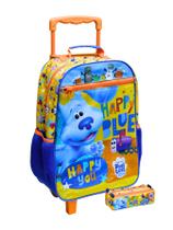 Kit Escolar Mochila de Rodas + Estojo Dog Blue