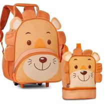 Kit Escolar Mochila de Rodinha e Lancheira Térmica Leão Clio