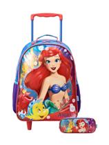 Kit Escolar Mochila De Rodinha + Estojo Duplo Ariel Sereia Kit Escolar Mochila De Rodinha + Estojo Duplo Ariel Sereia