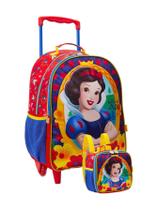 Kit Escolar Mochila De Rodinha + Lancheira Branca De Neve