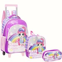 Kit Escolar Mochila de Rodinha Lancheira e Estojo Cute Dool Yepp MIF5333 Kit Escolar Mochila de Rodinha Lancheira e Estojo Cute Dool Yepp MIF5333