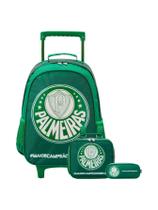 Kit Escolar Mochila De Rodinha+ Lancheira+ Estojo Palmeiras