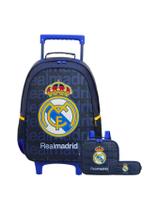 Kit Escolar Mochila De Rodinha+Lancheira+Estojo Real Madrid