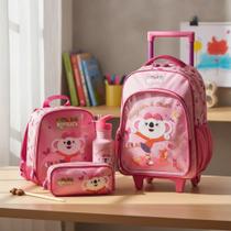 Kit Escolar Mochila de rodinhas + lancheira + estojo duplo + garrafa Lilica Ripilica Original
