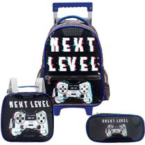 Kit Escolar Mochila De Rodinhas Lancheira Estojo Next level Kit Escolar Mochila De Rodinhas Lancheira Estojo Next level