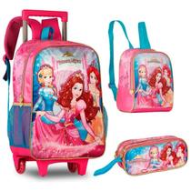 Kit Escolar Mochila Estojo Lancheira Térmica Infantil Menina