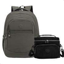 Kit Escolar Mochila Feminina Espaçosa + Bolsa Térmica Marmita Pratico