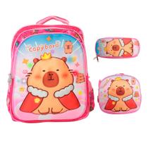 Kit Escolar Mochila Infantil Capivara 3D Completo Kit Escolar Mochila Infantil Capivara 3D Completo