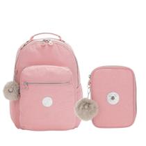 Kit Escolar Mochila Kipling Seoul + Estojo 100 pens Bridal Rose Kit Escolar Mochila Kipling Seoul + Estojo 100 pens Bridal Rose