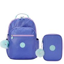 Kit Escolar Mochila Kipling Seoul + Estojo 100 pens Cosmic Metallic