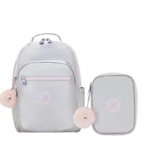 Kit Escolar Mochila Kipling Seoul + Estojo 100 pens Silver Glow Met Kit Escolar Mochila Kipling Seoul + Estojo 100 pens Silver Glow Met