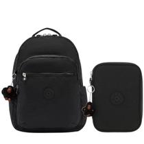 Kit Escolar Mochila Kipling Seoul + Estojo 100 pens True Black