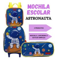 Kit Escolar Mochila + Lancheira + Estojo Astronauta Xeryus Galaxia