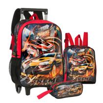 Kit Escolar Mochila Lancheira Estojo Fast Machine - Clio Kit Escolar Mochila Lancheira Estojo Fast Machine - Clio