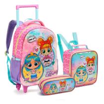 Kit Escolar Mochila+Lancheira+Estojo Pelúcia Girls - Seanite