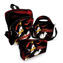 Kit Escolar Mochila + Lancheira + Estojo Shadow Sonic
