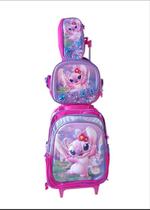 Kit Escolar Mochila Lilo Stitch Angel De Carrinho Com Estojo e Lancheira Térmica Kit Escolar Mochila Lilo Stitch Angel De Carrinho Com Estojo e Lancheira Térmica