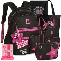 Kit Escolar Mochila RB Rebecca Bonbon Exclusivas Feminina Estojo Lancheira
