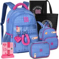 Kit Escolar Mochila Rebecca Bonbon Pelúcia RB Estojo Lancheira Meninas Lançamento