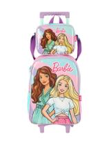 Kit Escolar Mochila Rodas Barbie+Lancheira Térmica - Rosa